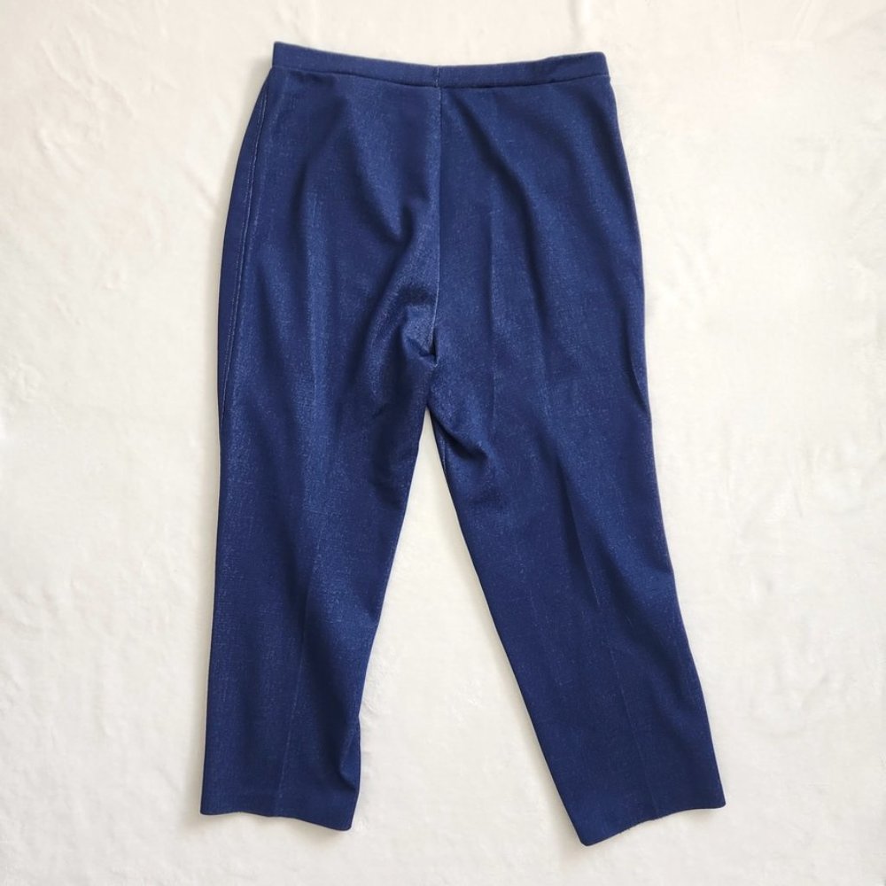 Vintage 80s Cricket Lane Denim Look Pants Stretch Dark Blue // Size 20 - Picture 2 of 11